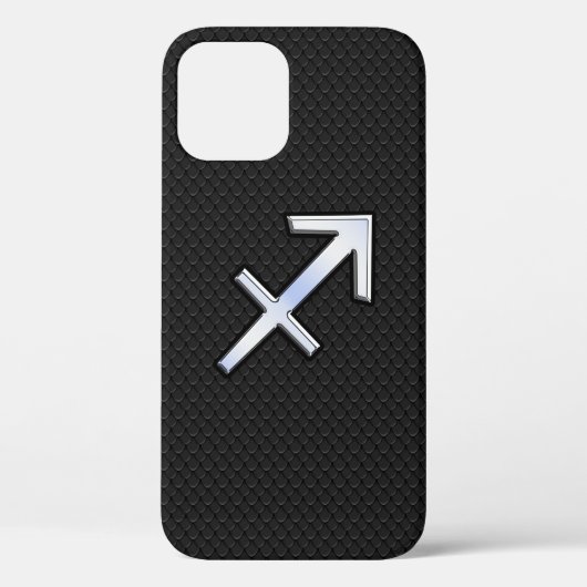 Sagittarius Zodiac Sign on zwarte slangenhuid Case-Mate iPhone Case (Achterkant)
