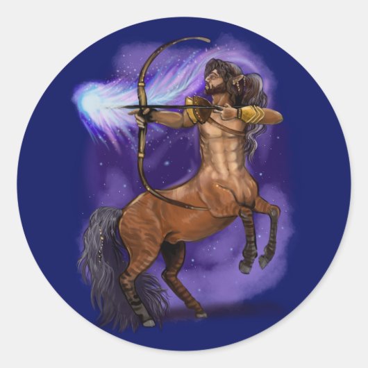 Sagittarius Zodiac Sign Ronde Sticker (Voorkant)