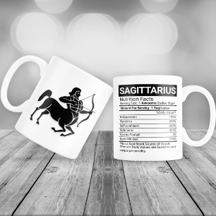 Sagittarius zodiac Sign with Nutrition Facts, Extra Grote Beker