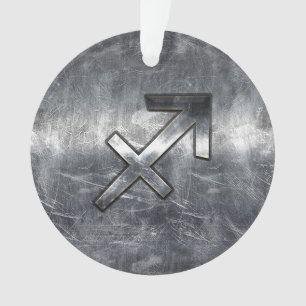 Sagittarius Zodiac Silver Distour Steel look