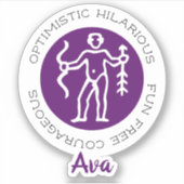 Sagittarius Zodiac Star Sign Traits Paars Sticker (Voorkant)