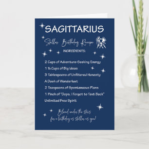 Sagittarius Zodiac Stellar Verjaardagsrecept Kaart