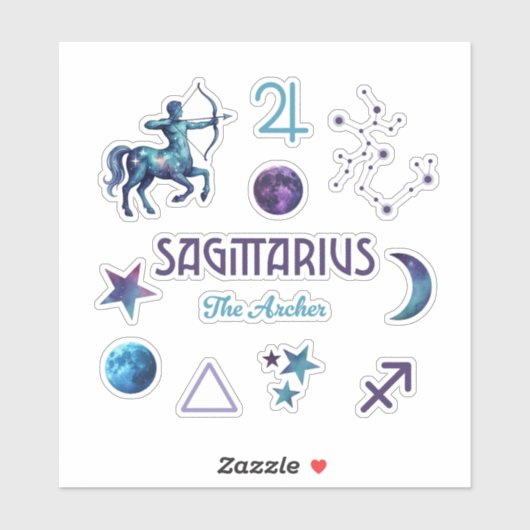Sagittarius Zodiac Sticker Collection (Feuille)