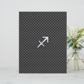 Sagittarius Zodiac Symbol Charcoal Carbon Fiber (Staand voorkant)