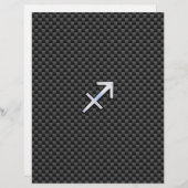 Sagittarius Zodiac Symbol Charcoal Carbon Fiber (Voorkant / Achterkant)