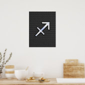 Sagittarius Zodiac Symbol Charcoal Carbon Fiber Poster (Keuken)