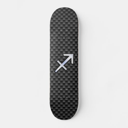 Sagittarius Zodiac Symbol Charcoal Carbon Fiber Skateboard (Voorkant)