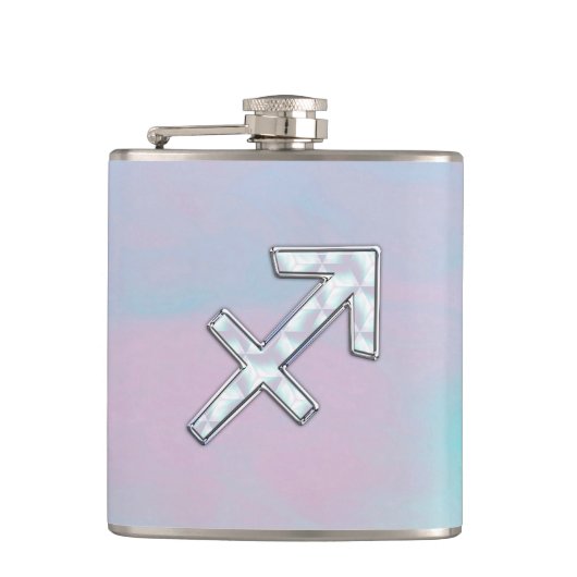 Sagittarius Zodiac Symbol Moeder parelstijl Heupfles (Voorkant)