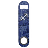 Sagittarius Zodiac Symbol NavyDigital Camouflage Speed Flessenopener (Voorkant)