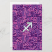 Sagittarius Zodiac Symbol Pink Digital Camouflage Briefpapier (Voorkant / Achterkant)