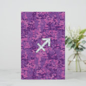 Sagittarius Zodiac Symbol Pink Digital Camouflage Briefpapier (Staand voorkant)