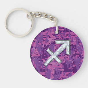 Sagittarius Zodiac Symbol Pink Digital Camouflage Sleutelhanger