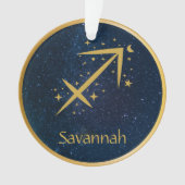 Sagittarius zodiac symbole or étoiles personnalisé (devant)
