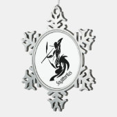 Sagittarius Zodiac Symbool en Sign Tin Sneeuwvlok Ornament (Rechts)
