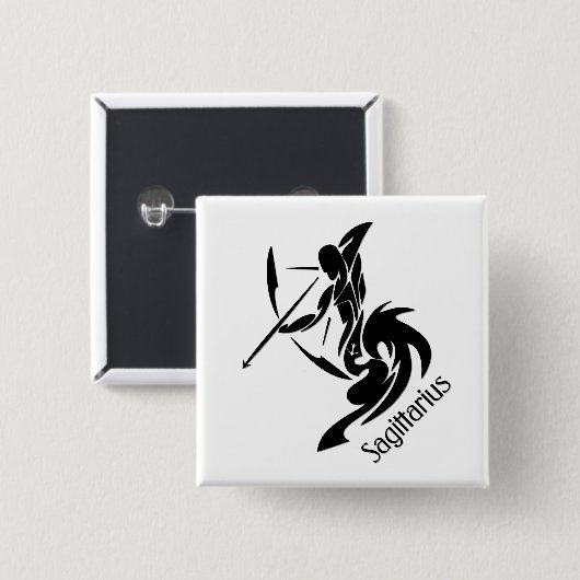 Sagittarius Zodiac Symbool en Sign Vierkante Button 5,1 Cm (Voorkant /achterkant)