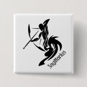 Sagittarius Zodiac Symbool en Sign Vierkante Button 5,1 Cm (Voorkant)