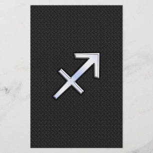 Sagittarius Zodiac Symbool op zwarte slangenhuid Briefpapier
