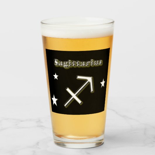 Sagittariussymbool glas (Voorkant gevuld)