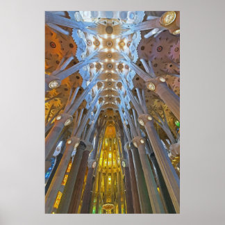 Sagrada Familia architecture, Barcelona Poster
