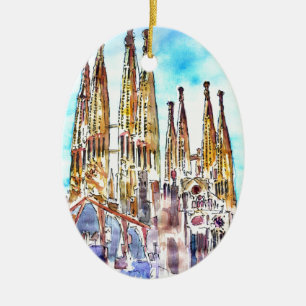 Sagrada Familia Barcelona Keramisch Ornament
