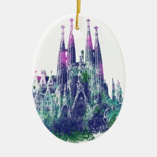 Sagrada Familia Barcelona Keramisch Ornament (Voorkant)