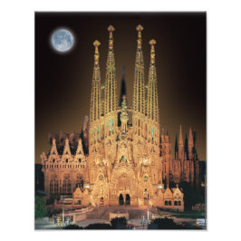 SAGRADA FAMILIA BASILICA IN BARCELONA, SPANJE. FOTO AFDRUK