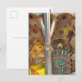Sagrada Familia. Binnenkant. Aanzicht 11. Briefkaart (Voorkant / Achterkant)