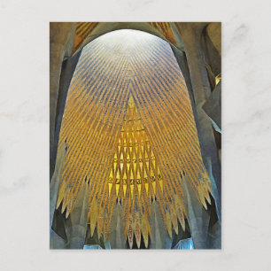 Sagrada Familia. Binnenkant. Aanzicht 14. Briefkaart
