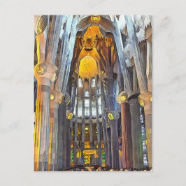 Sagrada Familia. Binnenkant. Aanzicht 15. Briefkaart