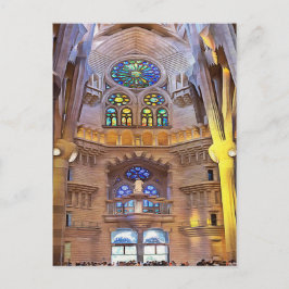 Sagrada Familia. Binnenkant. Aanzicht 24. Briefkaart