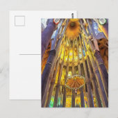 Sagrada Familia. Binnenshuis. Uitzicht 22. Briefkaart (Voorkant / Achterkant)