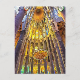 Sagrada Familia. Binnenshuis. Uitzicht 22. Briefkaart