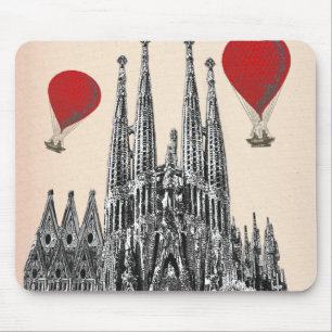 Sagrada Familia en Red Hot Air Balloons 2 Muismat