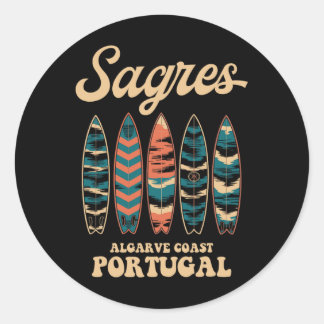 Sagres Algarve Kust Portugal Surfplank Surfen Aand Ronde Sticker