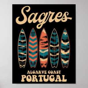 Sagres Algarve Kust Portugal Surfplank Surfen Souv Poster