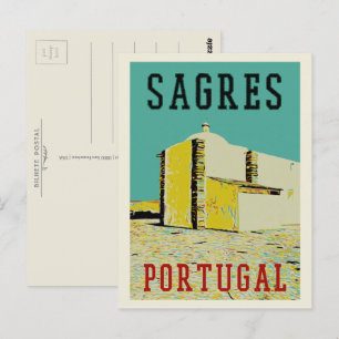 Sagres promontory illustration Algarve Portugal Briefkaart