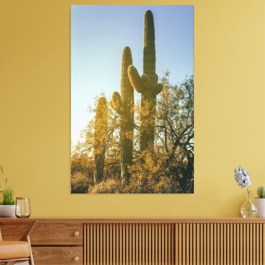 Saguaro Cacti Canvas Afdruk (Insitu (Woonkamer))