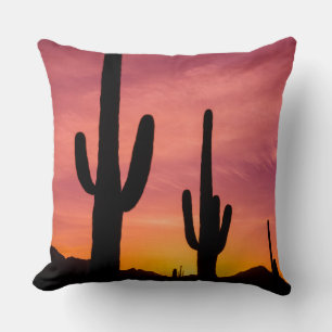 Saguaro cactus bij zonsopgang, Arizona Kussen