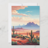 Saguaro Cactus Desert Landschap Bruiloft Kaart (Achterkant)