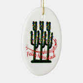 Saguaro Cactus Feliz Navidad kerstversiering Keramisch Ornament (Rechts)