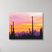 Saguaro Cactus Forest op Sunset Canvas Afdruk (Voorkant)
