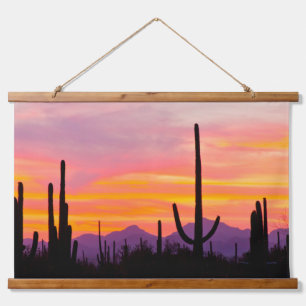 Saguaro Cactus Forest op Sunset Hangend Wandkleed