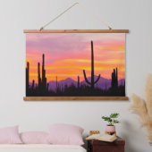 Saguaro Cactus Forest op Sunset Hangend Wandkleed (Slaapkamer)