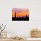 Saguaro Cactus Forest op Sunset Poster (Keuken)