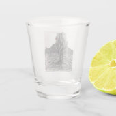 Saguaro Cactus in Pen en Inktheet glas (Achterkant)