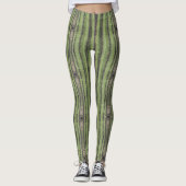 Saguaro Cactus Needles Vertical Stripe Southwest Leggings (Voorkant)