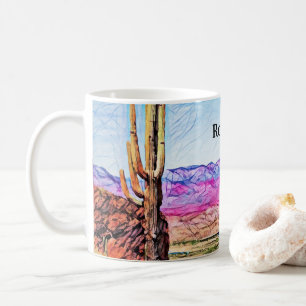 Saguaro Cactus Paars Mountians Blue Lake Arizona Koffiemok