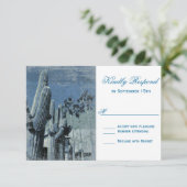 Saguaro Cactus Palm Tree Arizona Mariage carte RSV (Debout devant)