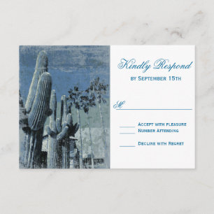 Saguaro Cactus Palm Tree Arizona Wedding RSVP Card Kaartje