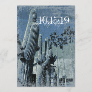 Saguaro Cactus Palm Trees Arizona Wedding Invites Kaart